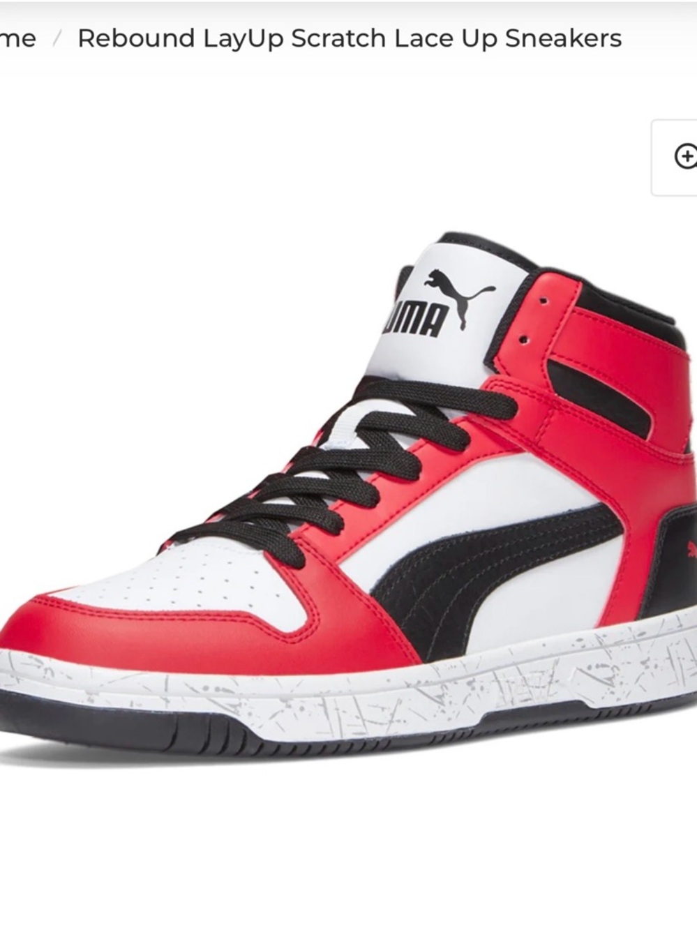 Rebound LayUp scratch/Puma Red and White High-Top Sneakers